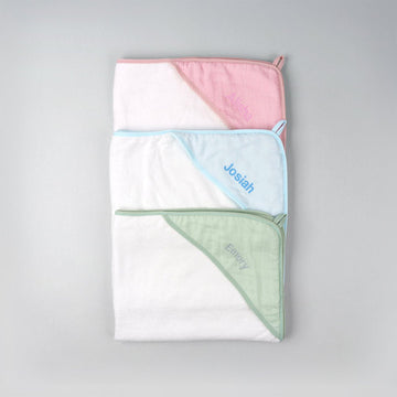 Personalised Bamboo Muslin Hooded Towel (Multiple Colour Options)