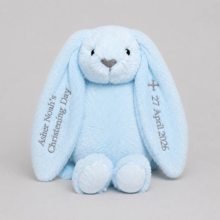 Blue Personalised christening day gift for keepsake with name and date