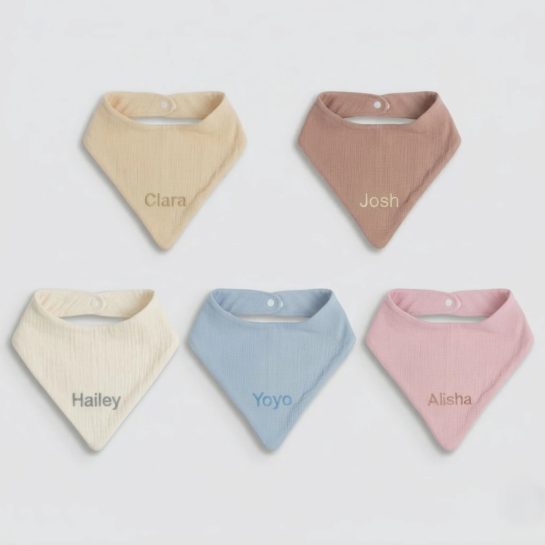 Baby Bibs: Personalised Baby Bib | 100% Soft Cotton Muslin
