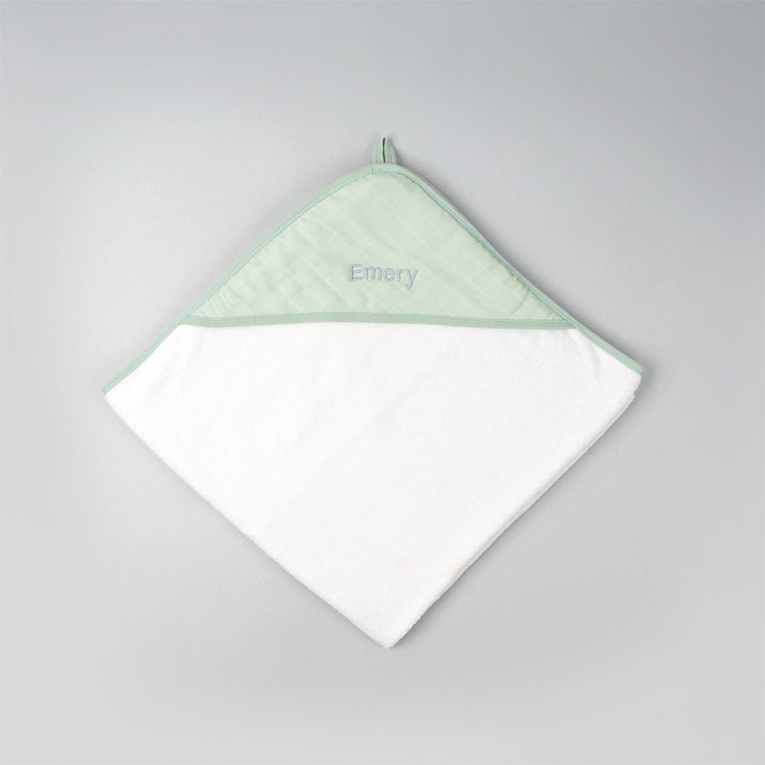 Green Personalised Bamboo Hooded Towel 