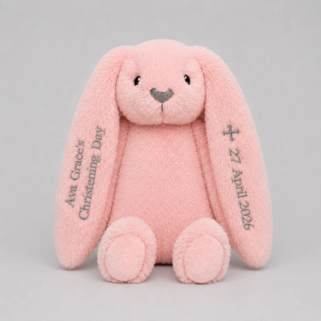 Pink Personalised christening day gift for keepsake with name and date