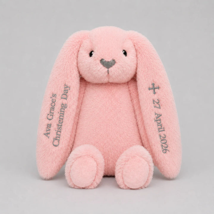 Pink Personalised christening day gift for keepsake with name and date