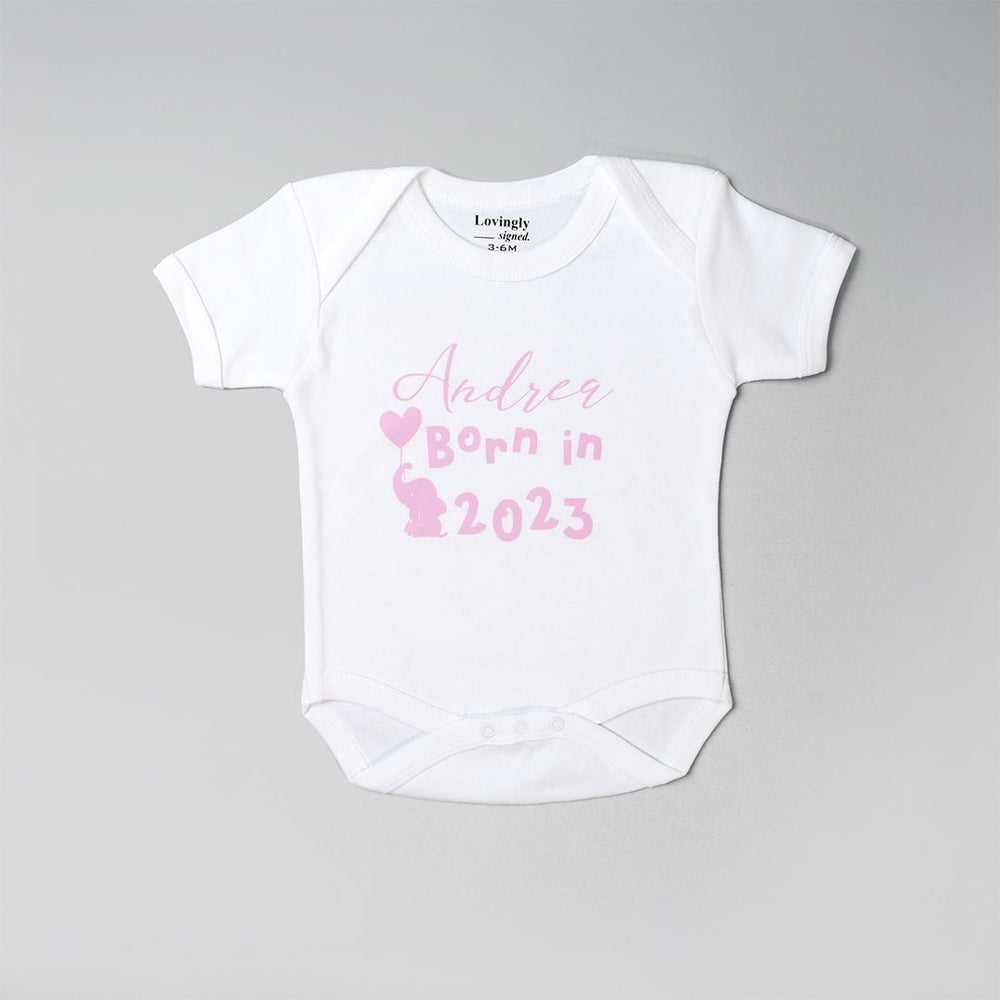 Bamboo Babygrow with Pink customised design 