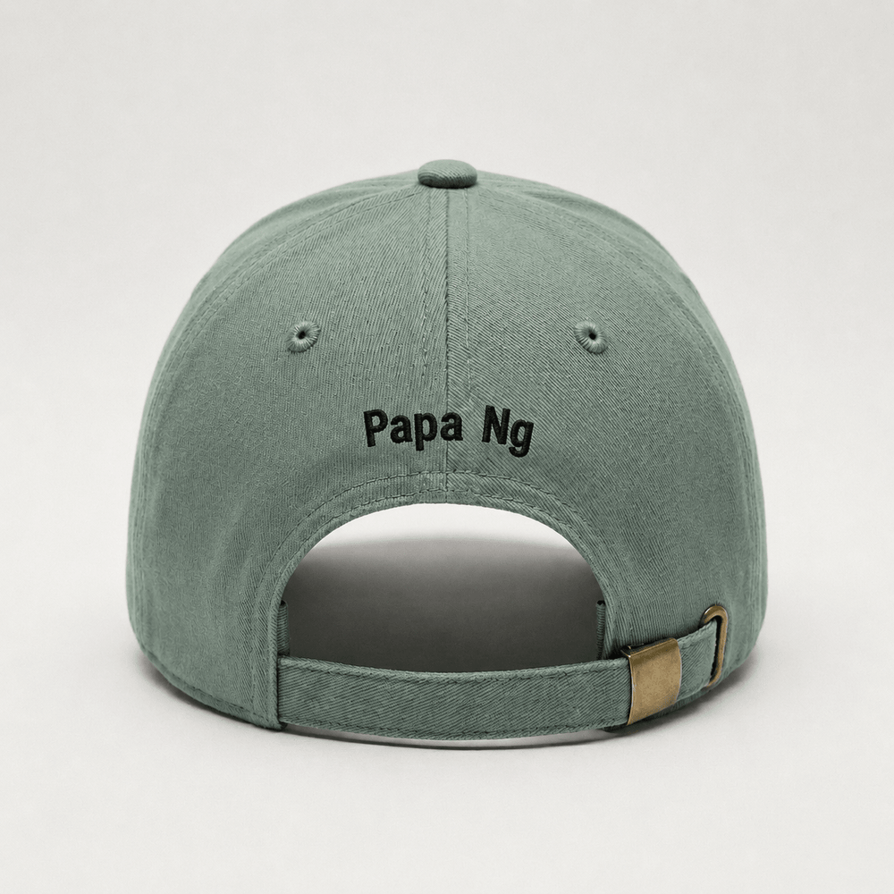 Green cap with 'Papa Ng' text on a white background