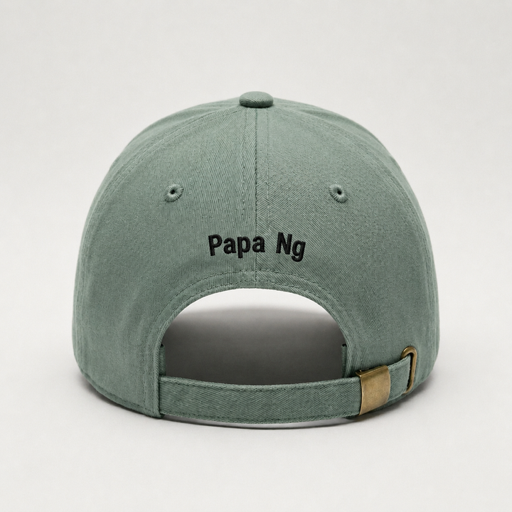 Green cap with 'Papa Ng' text on a white background
