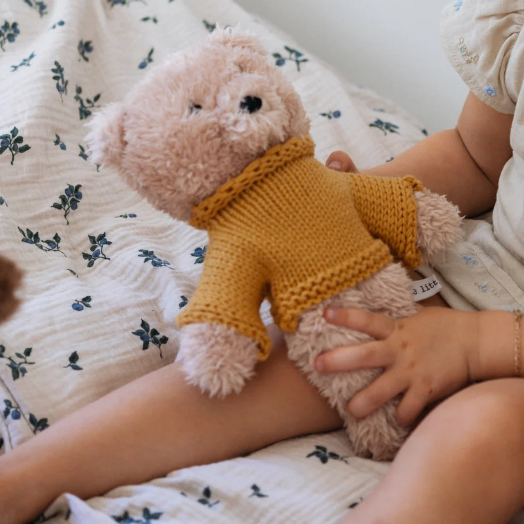 Baby Gifts, Personalised to Keep: Baby Teddy Bear Soft Toy | Dulcie Bear Mini in Merino Jumper
