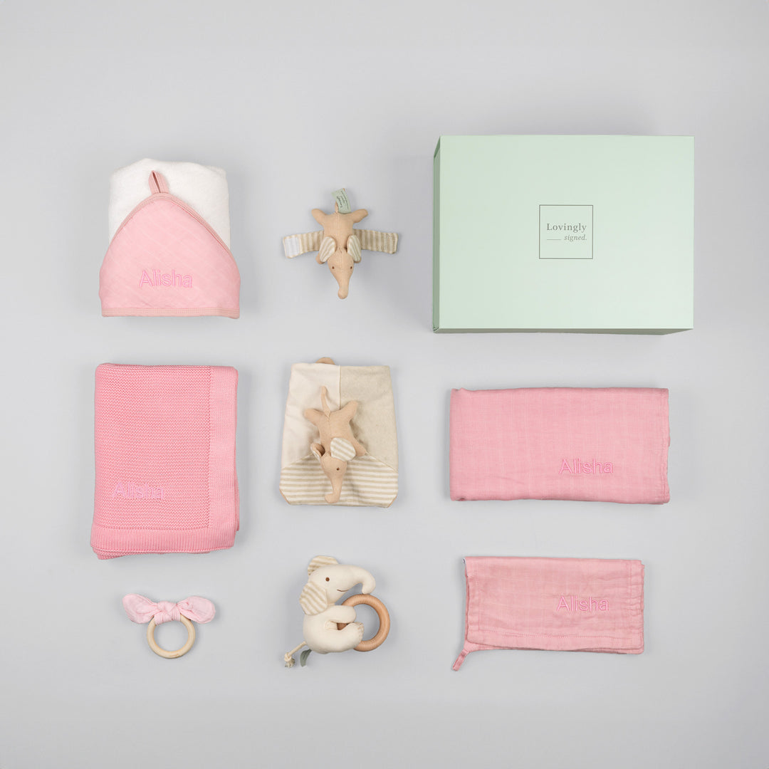 Little Elephant Delights Gift Set in Pink