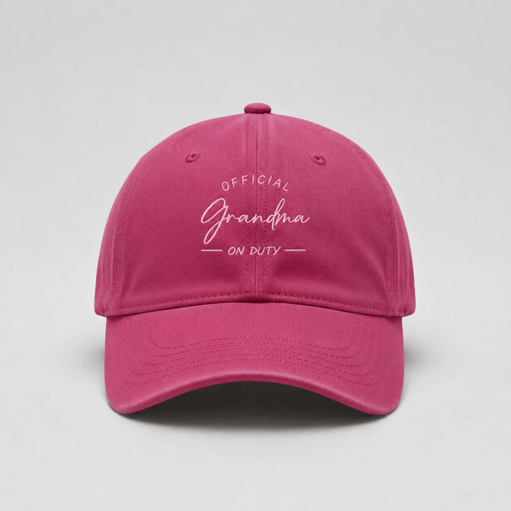 Personalised Official Grandma on Duty Cap