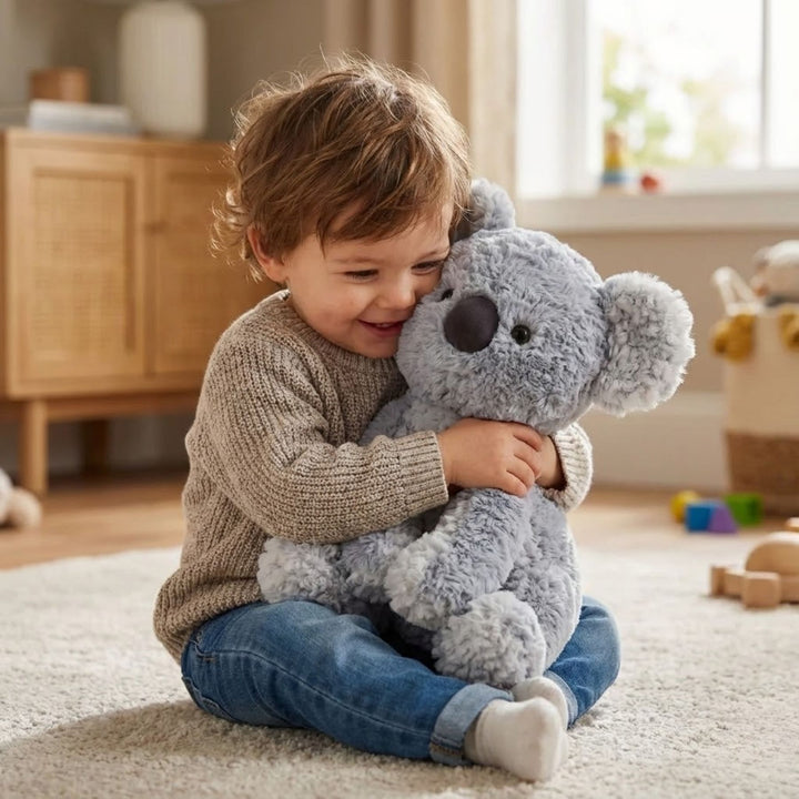 Child hugging the Gund Cozys Koala 10 Inches