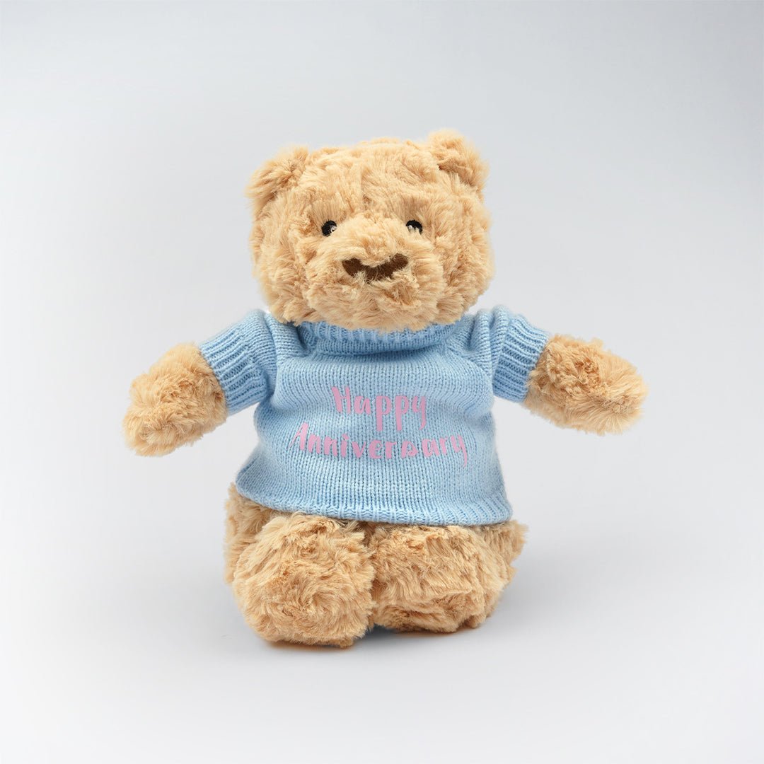 Hugsy Bear in Happy Anniversary Shirt