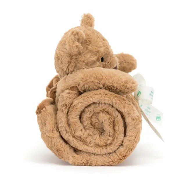 Jellycat Bartholomew Bear soft baby soother blanket for nursery, bedtime and on-the-go cuddles