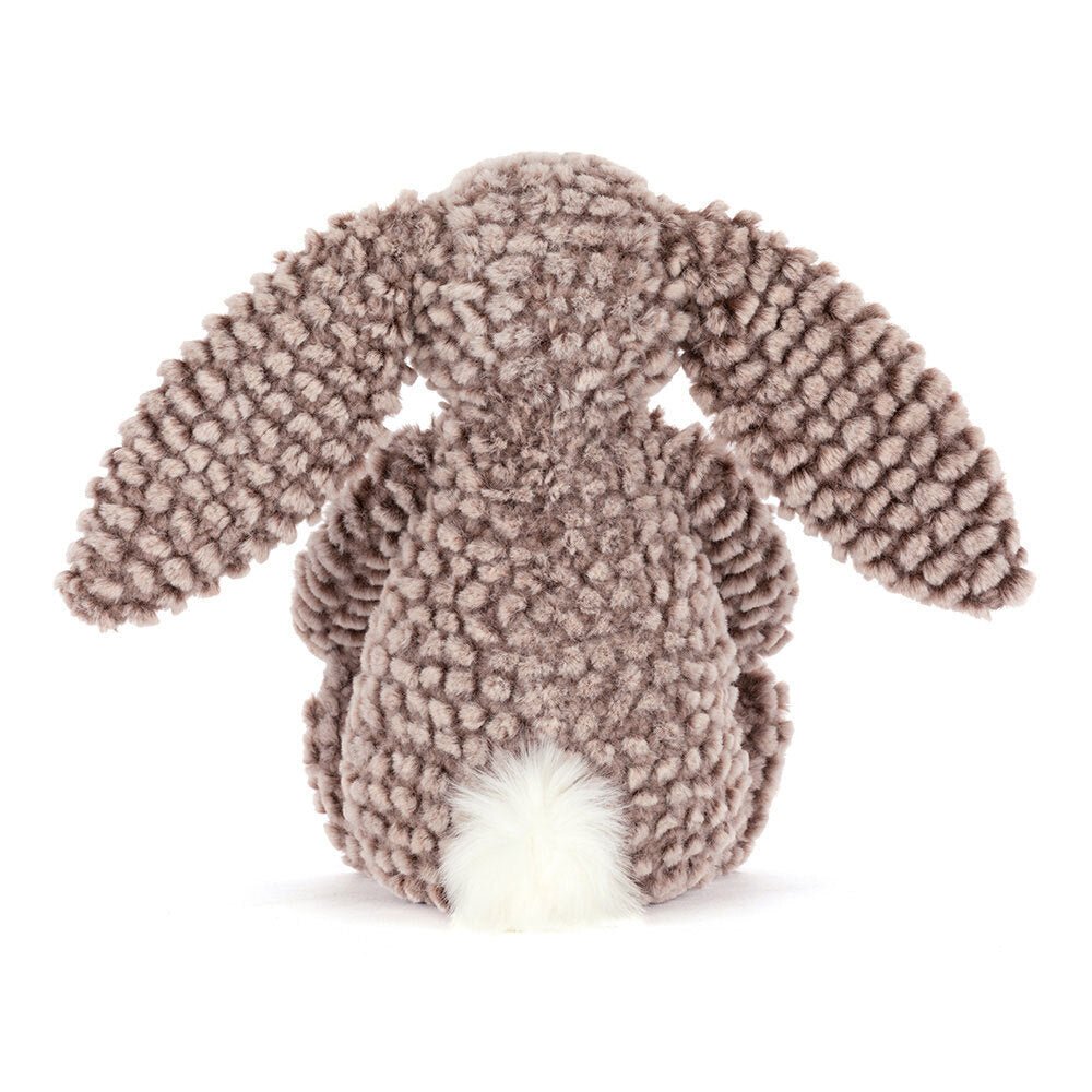 Back view of Jellycat Bashful Luxe Bunny Pine in Medium Size