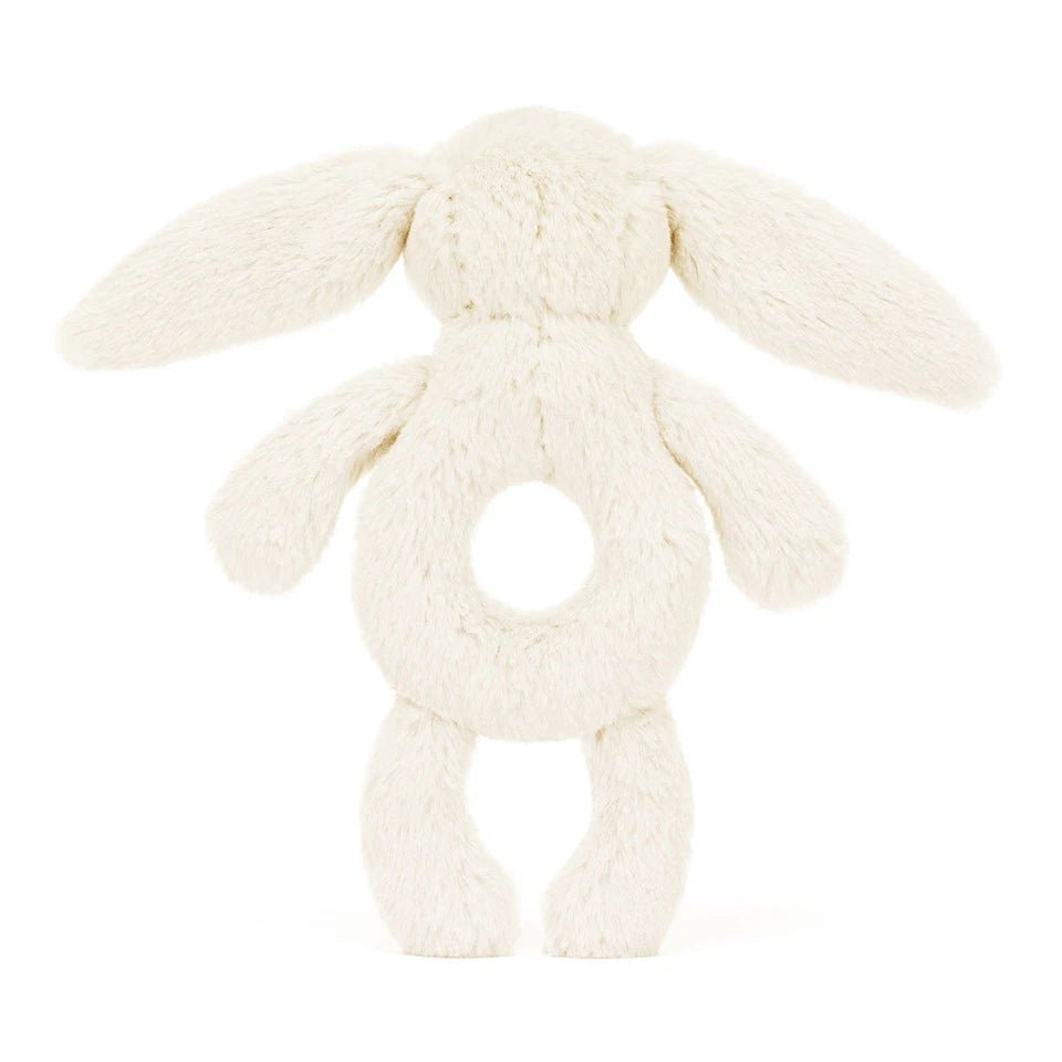 Back view of Jellycat Bashful Bunny Ring Rattle - Cream