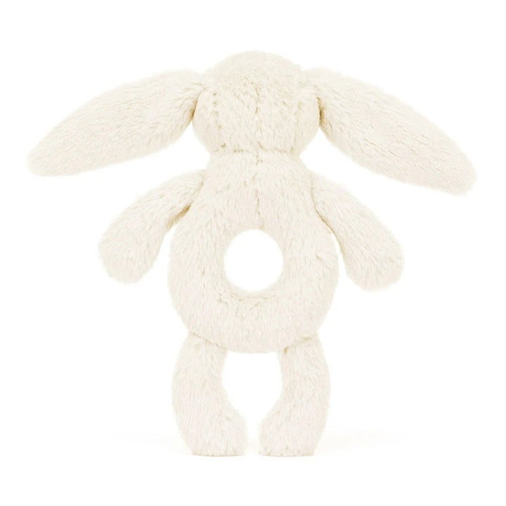 Back view of Jellycat Bashful Bunny Ring Rattle - Cream