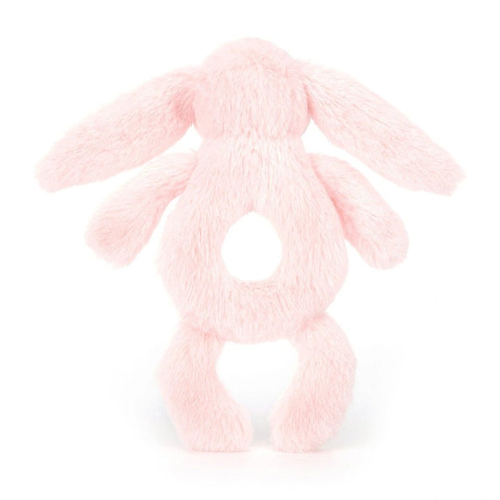 Back view of Jellycat Bashful Bunny Ring Rattle - Pink