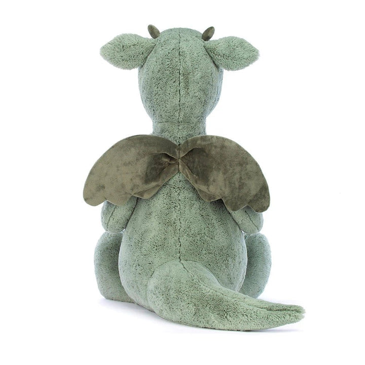 Back View of Jellycat Bashful Dragon in Giant Size