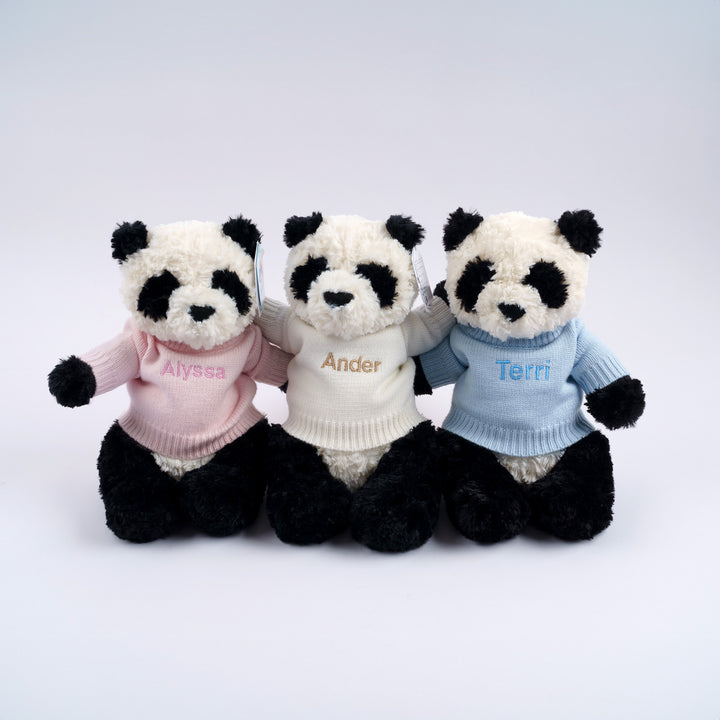 Jellycat Montgomery Panda in Personalised Clothes