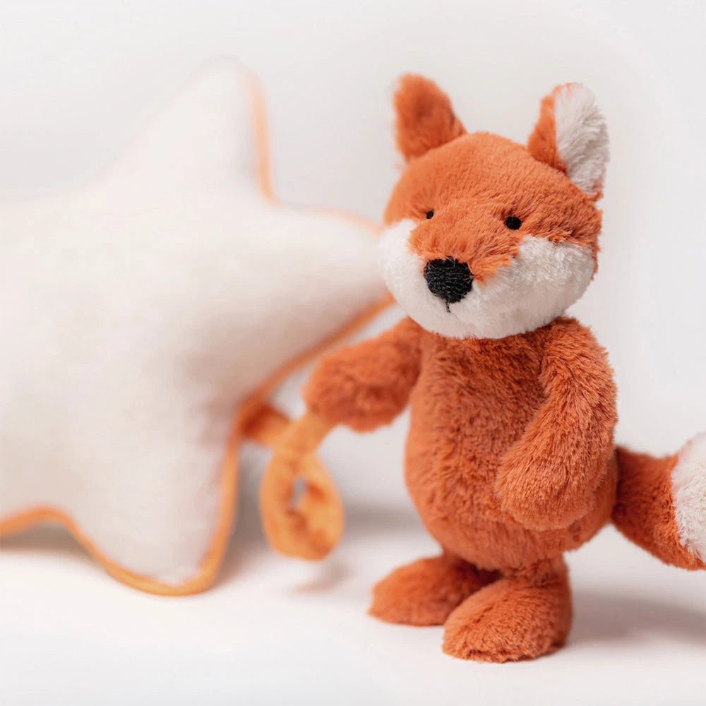 Fox plush with concertina pull and lullaby