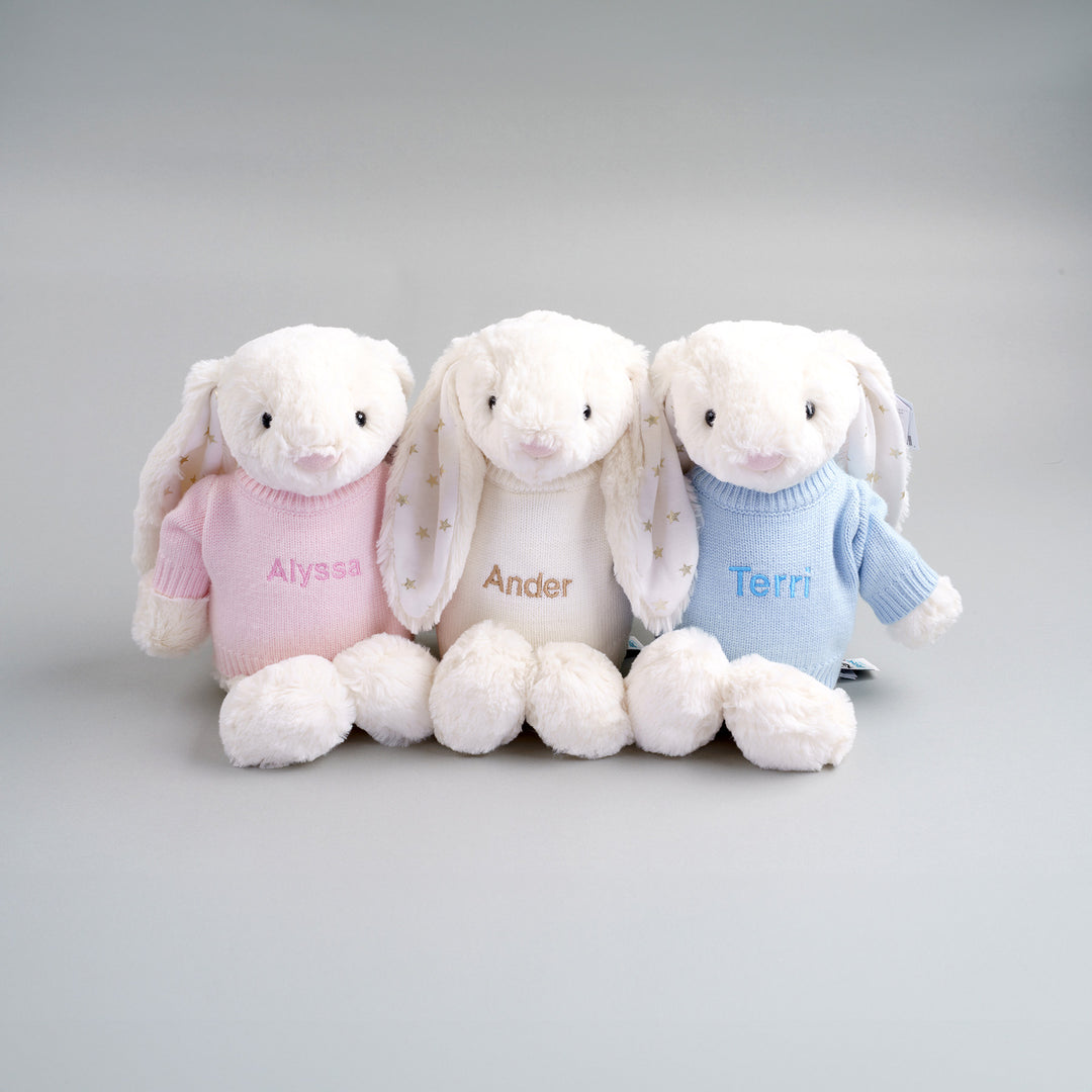 Jellycat Twinkle Bunnies in Personalised Shirt