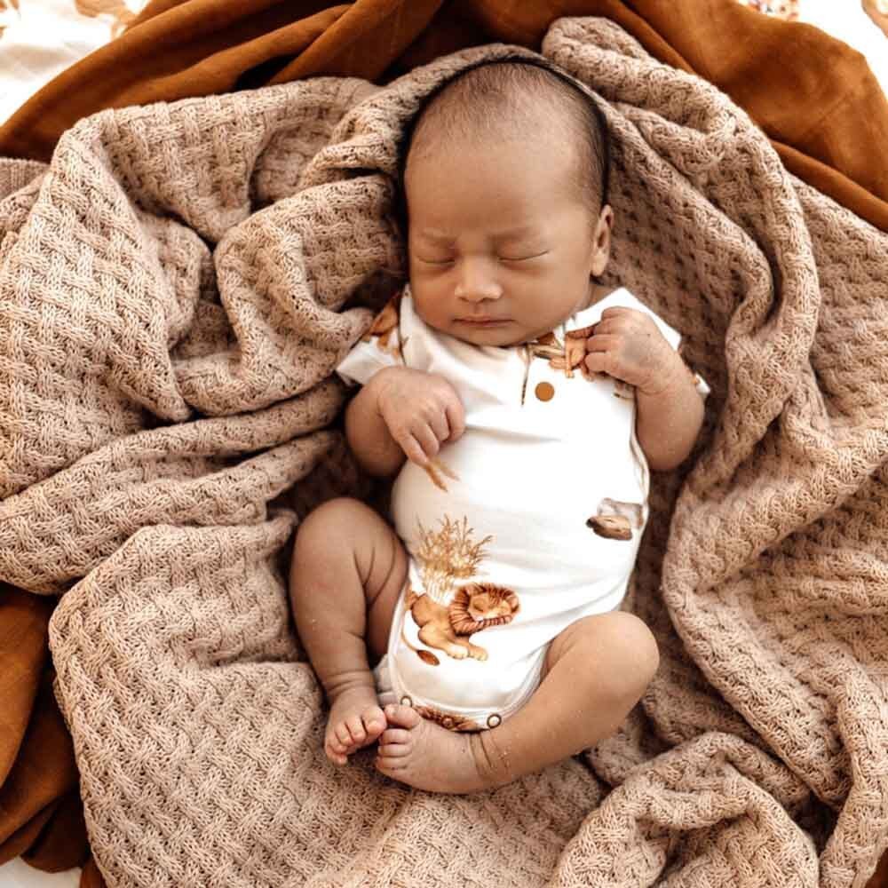 Snuggle Hunny Lion Short Sleeve Organic Bodysuit