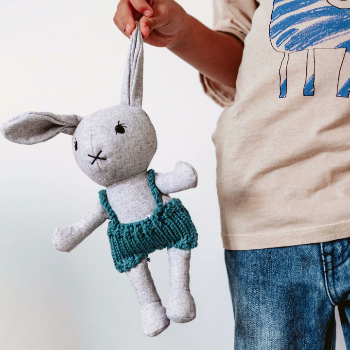 and the little dog laughed's Lionel the rabbit, favourite plush toy