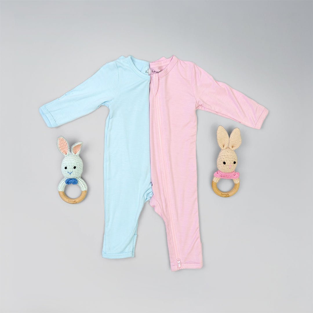 Bamboo Long Sleeve Sleepwear in Pink and Blue