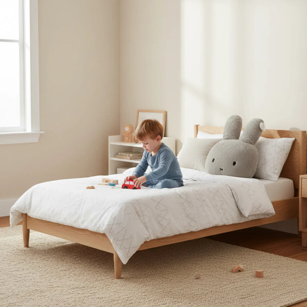 Miffy Nursery Pillow – Soft Grey Decorative Cushion for Baby Room