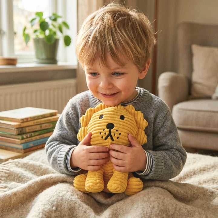 Miffy Yellow Lion Corduroy Gift Toy – ideal for birthdays, baby gifts, or nursery