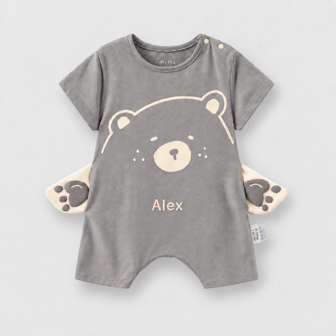 Baby Gifts, Personalised to Keep: Personalised Mimi Mono Bear Hug Baby Romper
