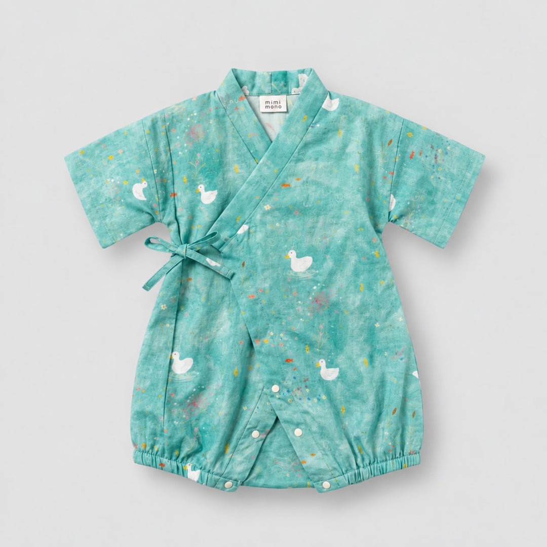 Baby Gifts, Personalised to Keep: Mimi Mono Baby Kimono | Little Pond Tales Print Design
