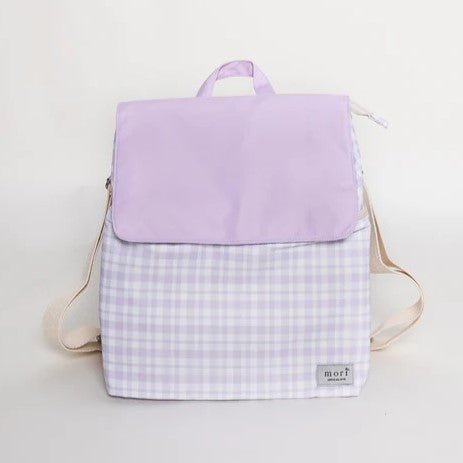 Mori Official Lilac Gingham Insulation Backpack
