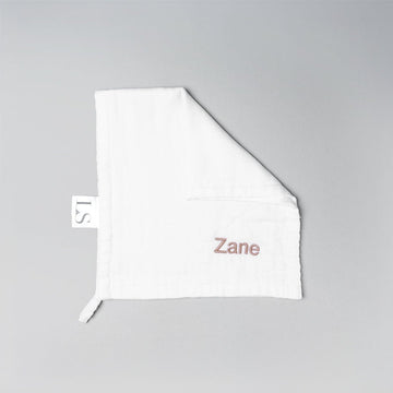 Personalised Bamboo Muslin Cloth - White