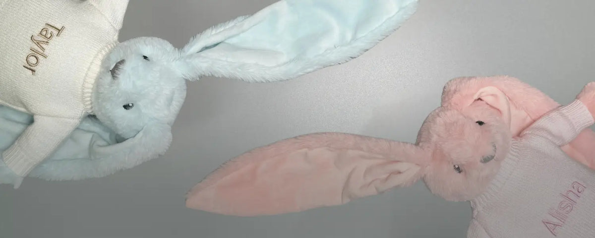 New Personalised PInk and Blue Bunny