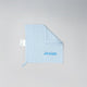 Light blue muslin washcloth with 'Josiah' embroidered