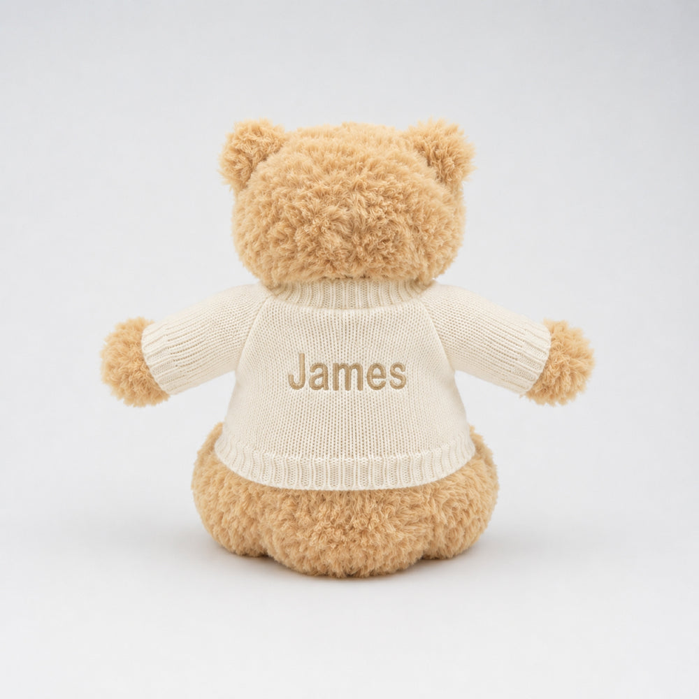 personalised cream jumper with name