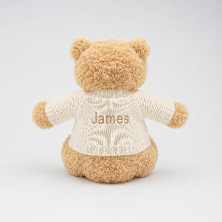personalised cream jumper with name