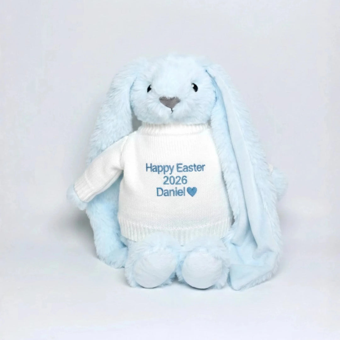 Custom name Easter bunny plush gift for baby