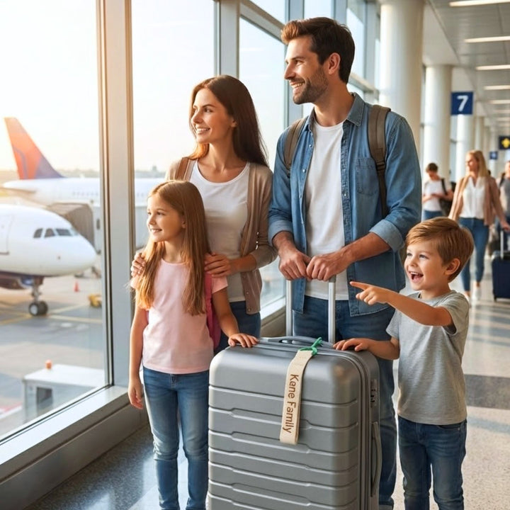 Custom name canvas bag tag for gifts and travel essentials