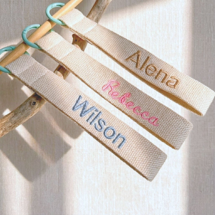 Customisable canvas keychain bag tag for everyday use