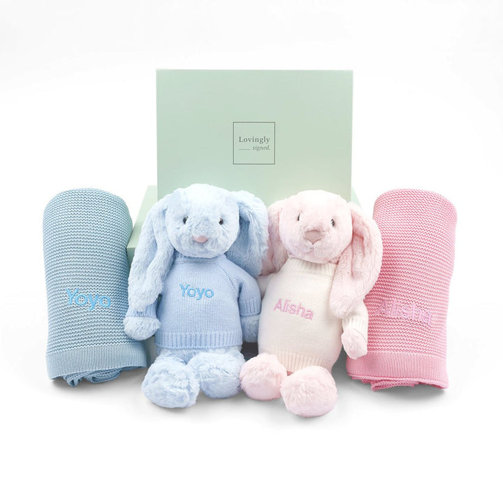 Personalised Twin Blanket Set (Multiple colour options)