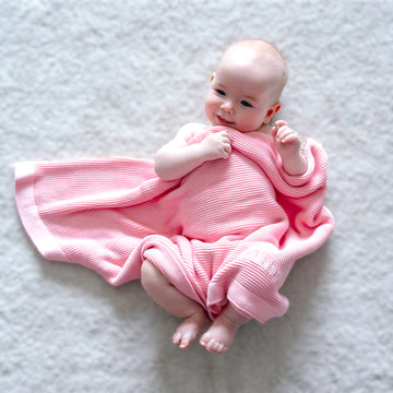 Personalised Bamboo Cellular Blanket - Pink