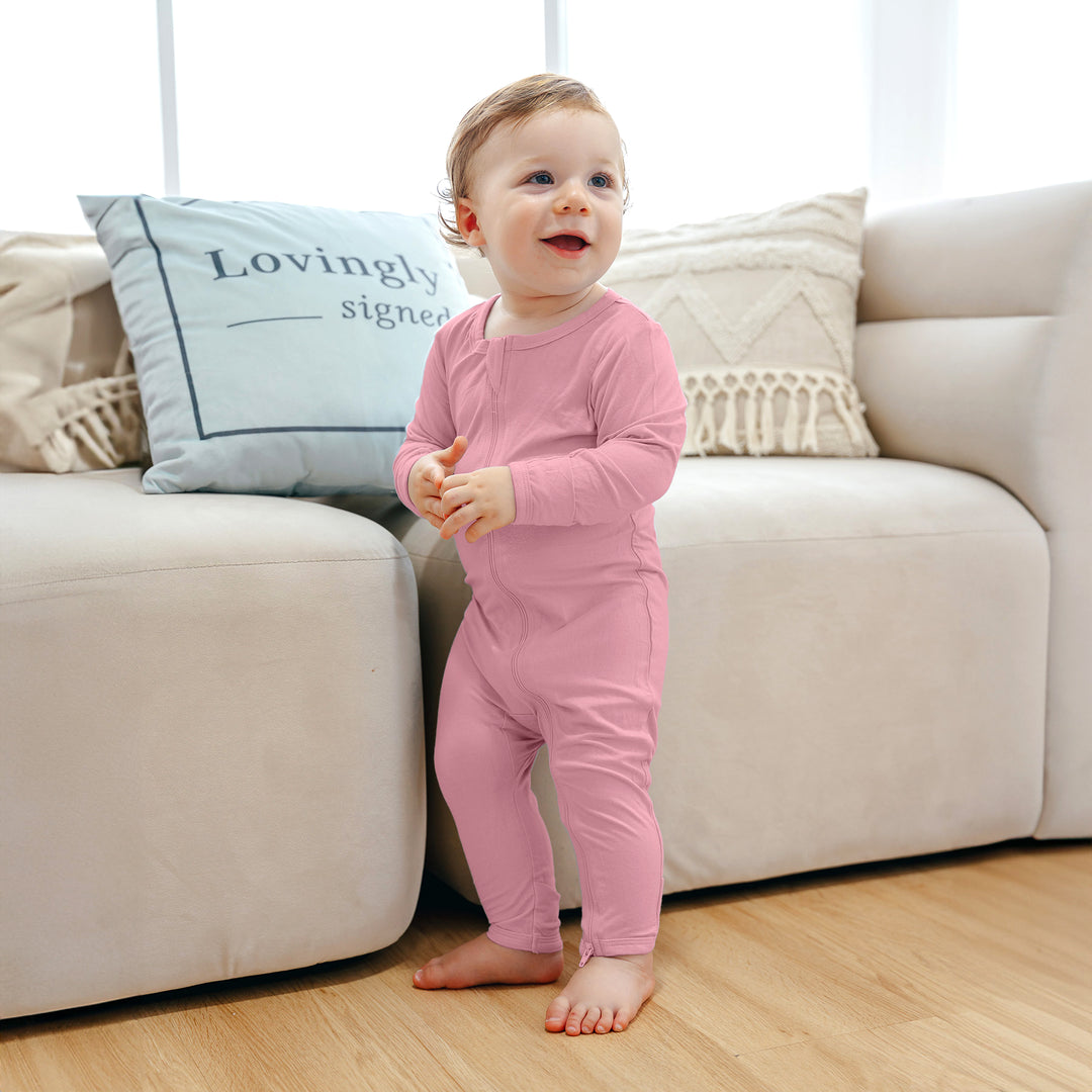 Baby in Bamboo Long Sleeve Bodysuit in Pink