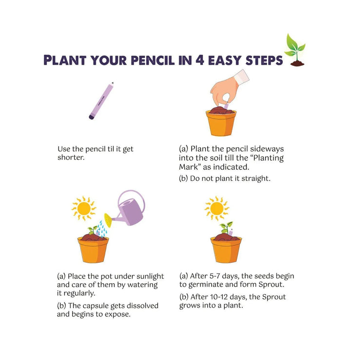 Purple & Pure Plantable Notebook and Pencil Instructions