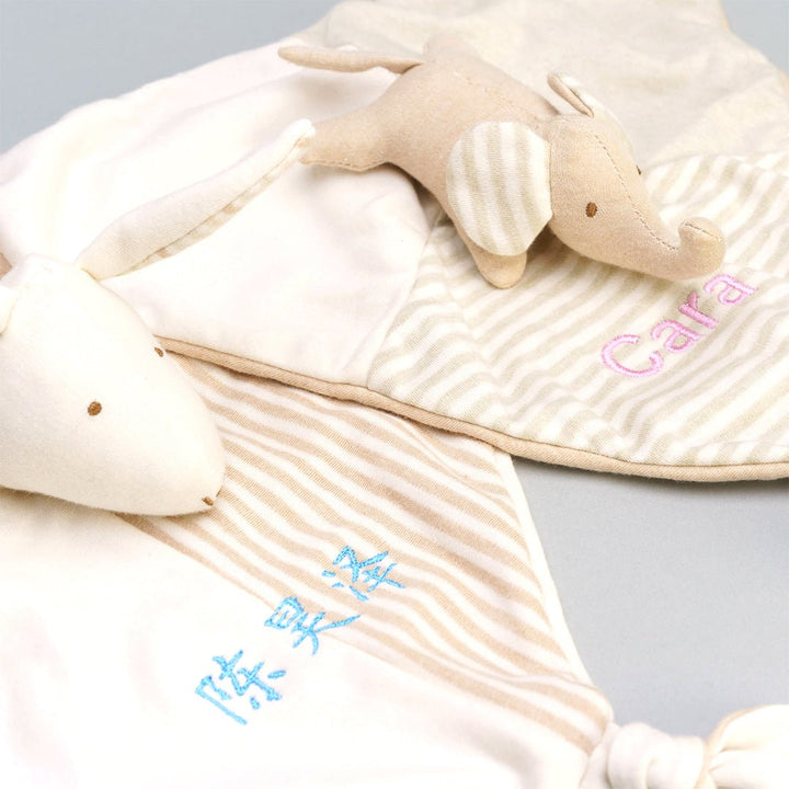 Personalized baby comforters with soft toys