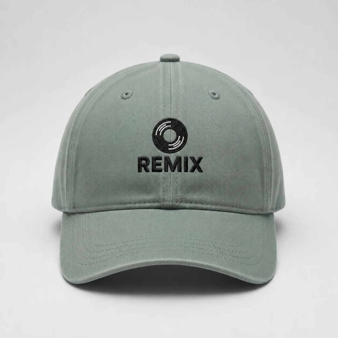 Green cap with 'REMIX' logo on a white background