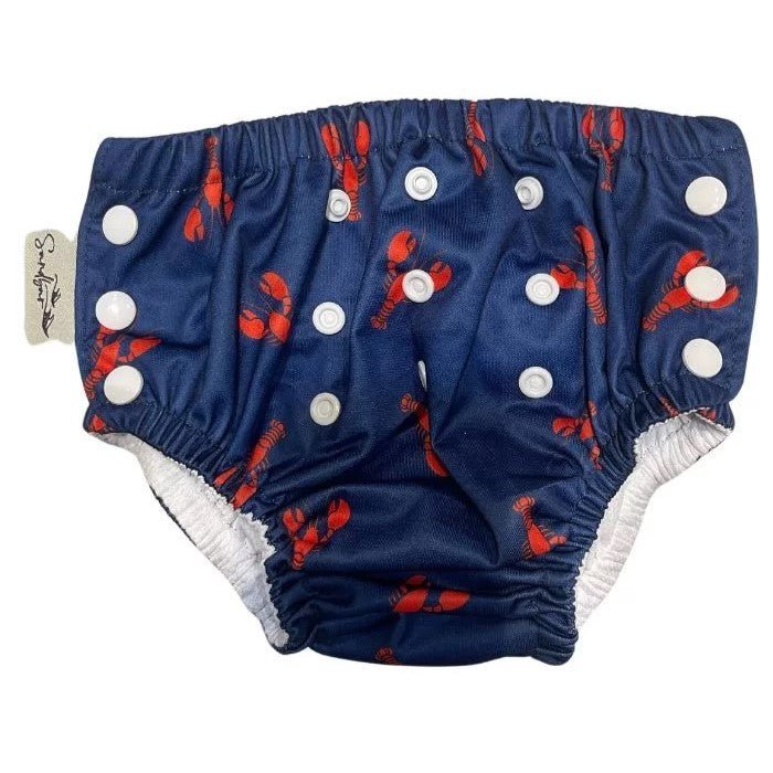 Sandbar Reusable Swim Diaper in Red Lobster Design