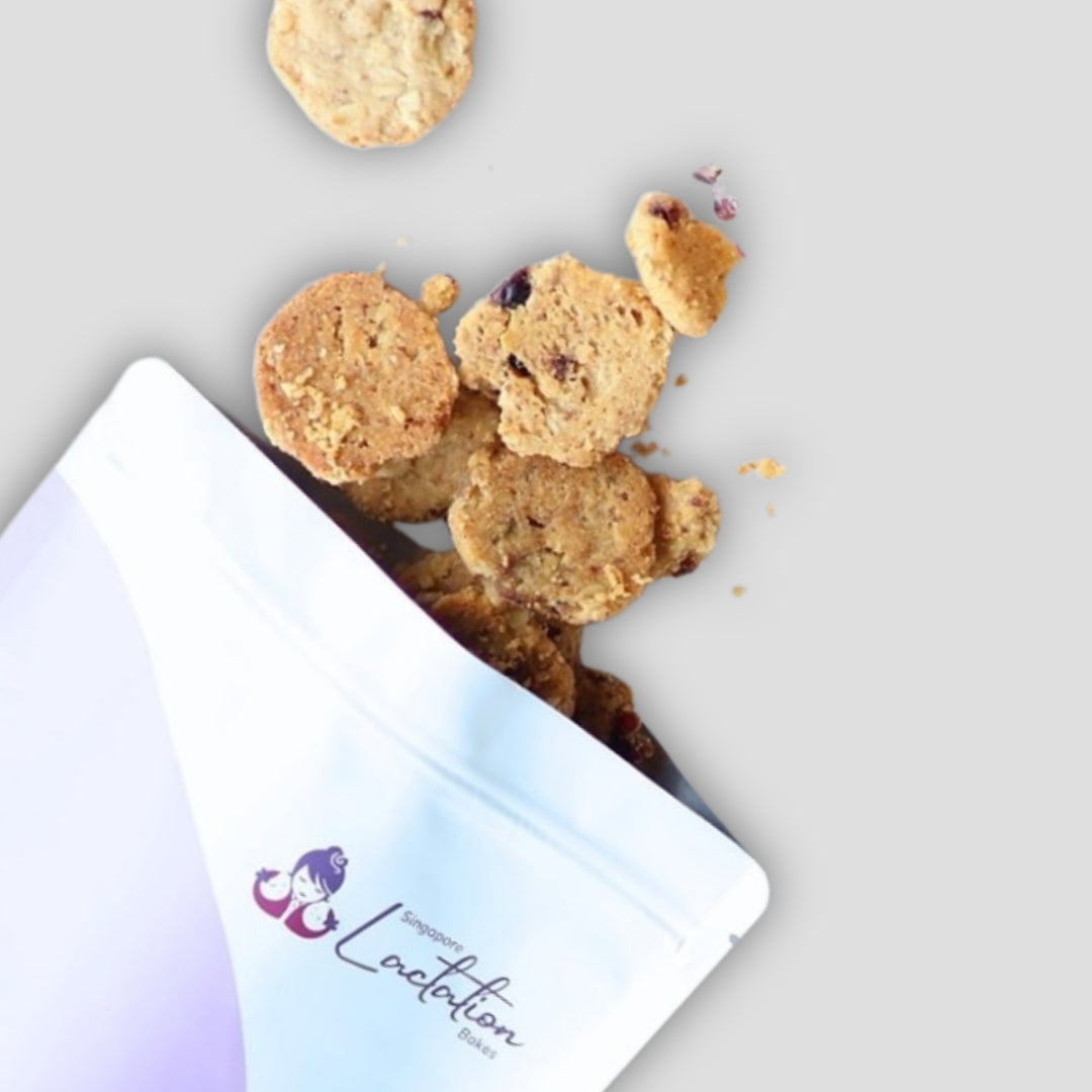 Cranberry lactation cookies for boosting milk supply by Singapore Lactation Bakes