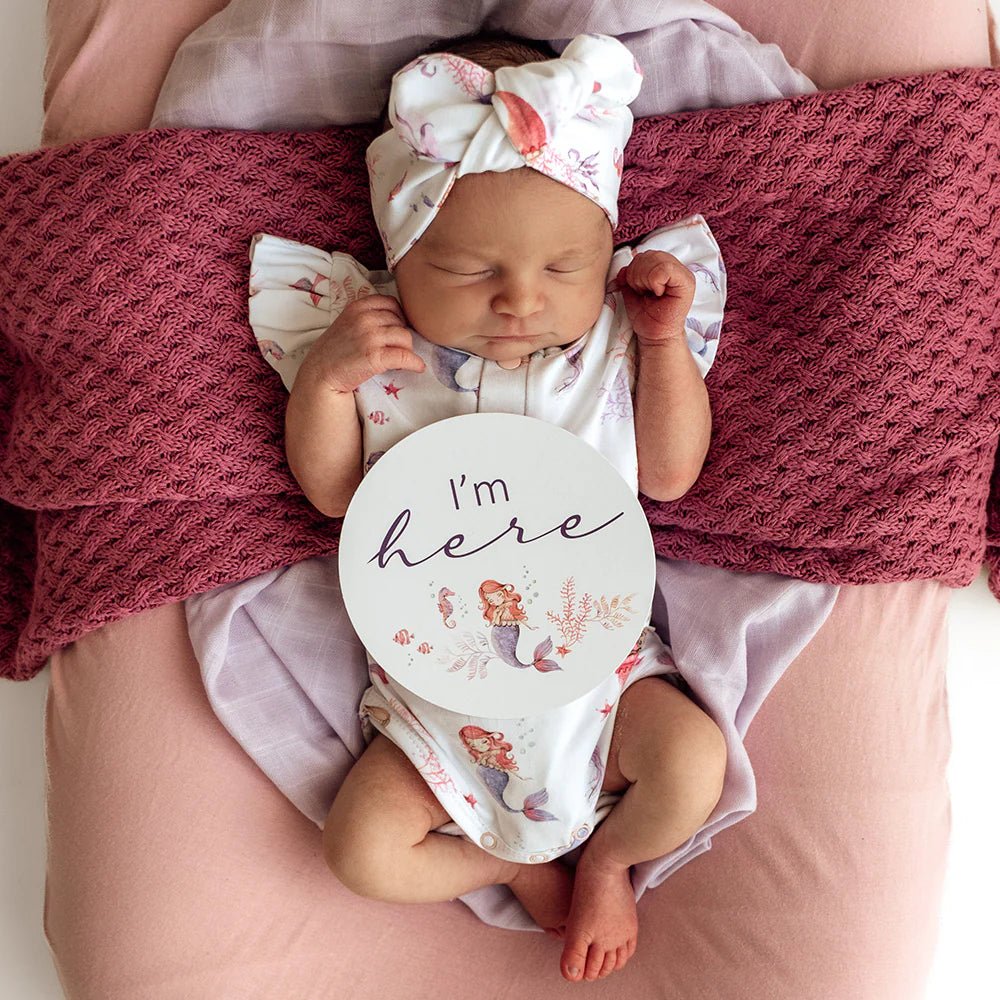 Snuggle Hunny Mermaid Short Sleeve Organic Bodysuit with Frill