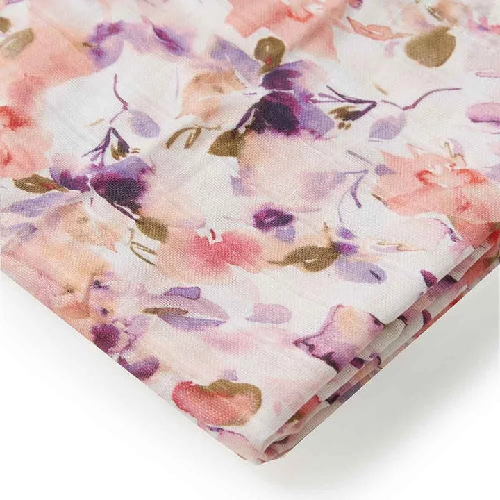 Multipurpose floral muslin swaddle blanket for babies