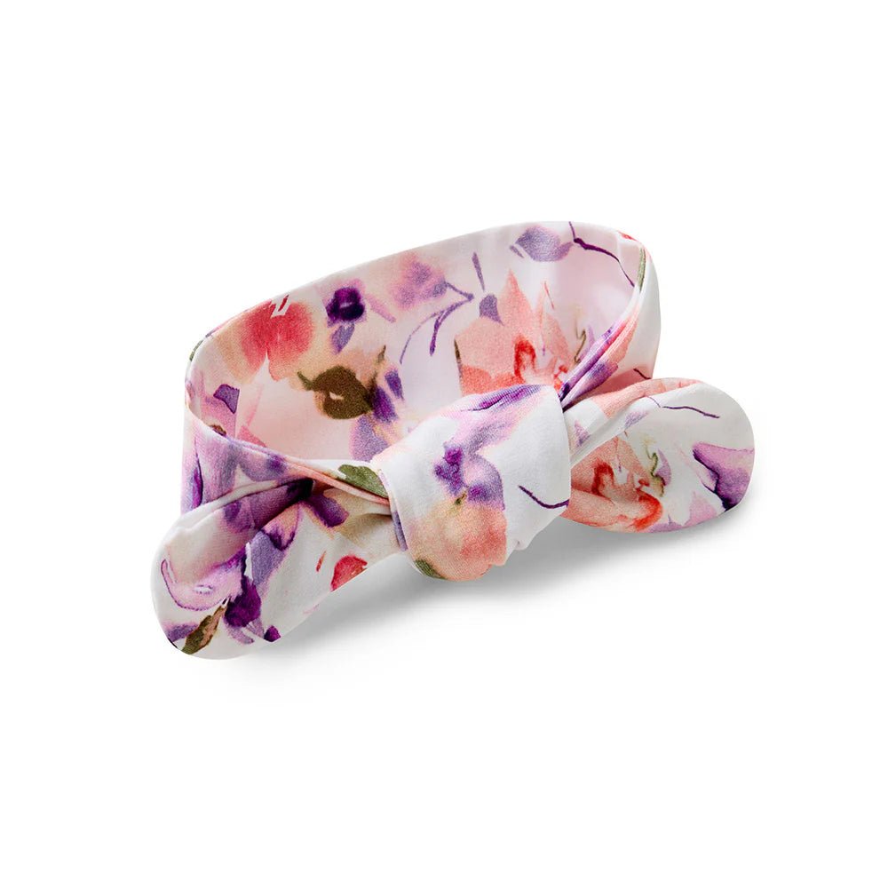Floral newborn topknot to match Snuggle Hunny outfits